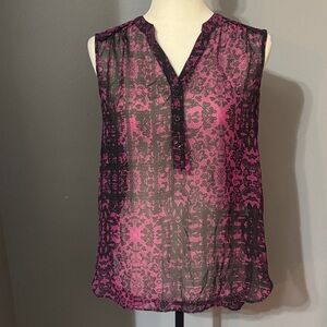 a.n.a Pink and Black Sleeveless Blouse